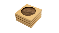 Texel Onderzetters – Walnoot (4 stuks in luxe doosje)