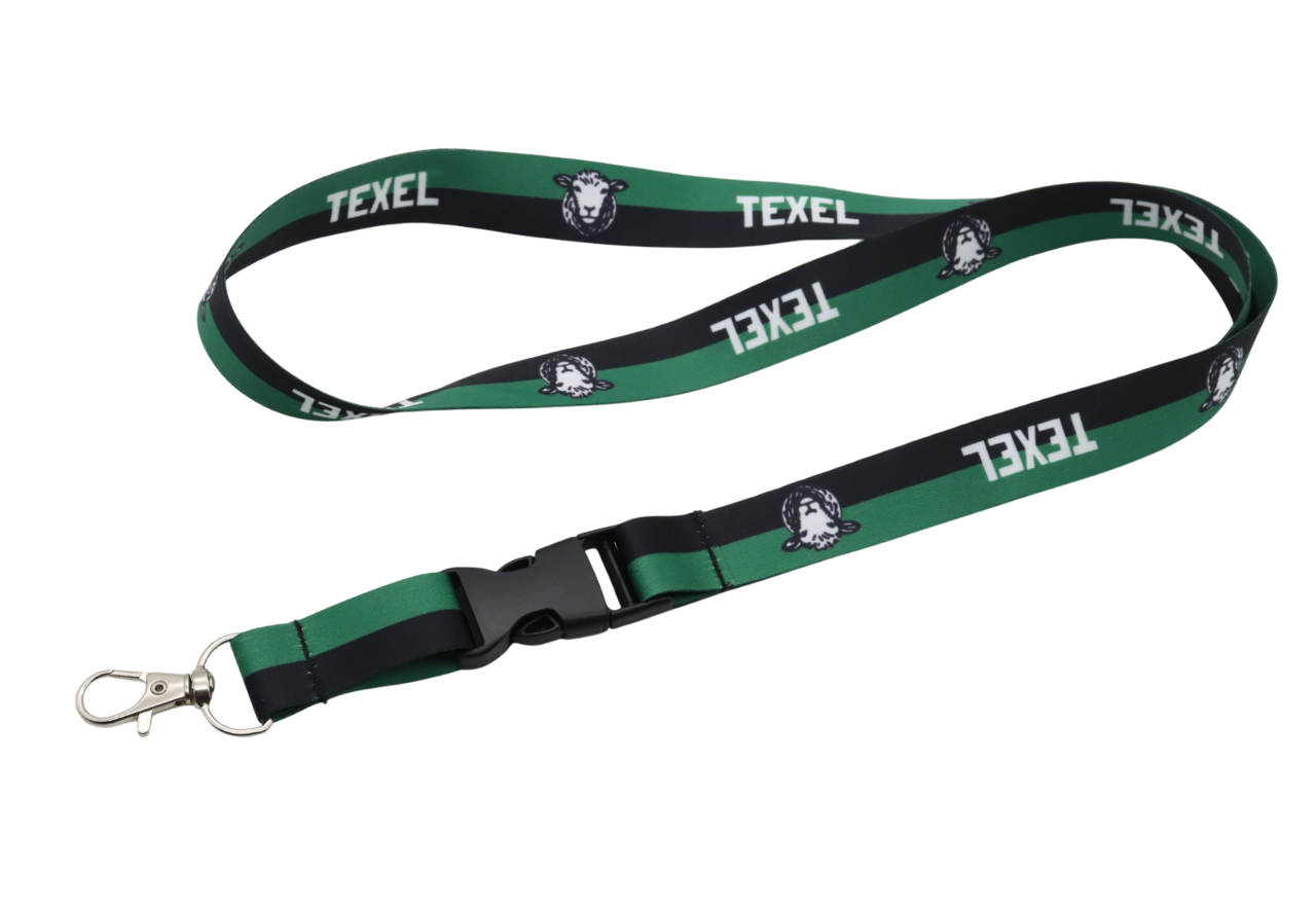 Keycord Texel Souvenir – Groen/Zwart met Schaapje | Texelse Vlag