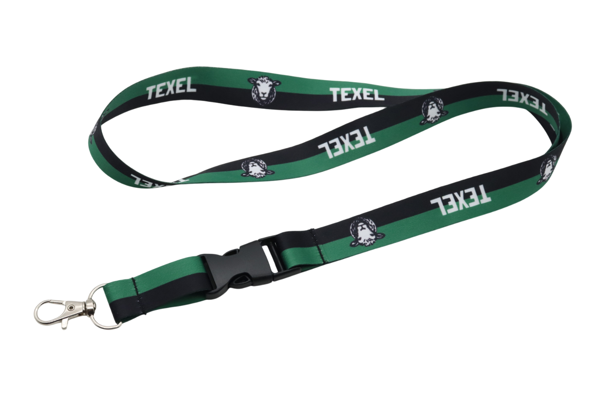 Keycord Texel Souvenir – Groen/Zwart met Schaapje los