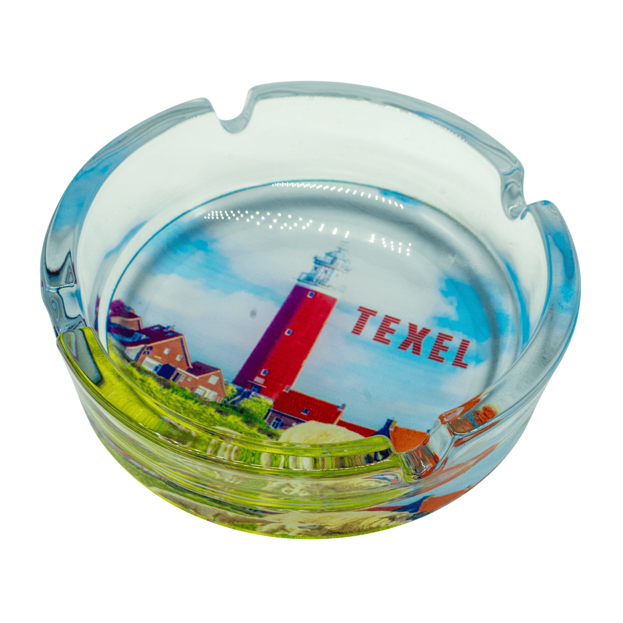 Glazen Asbak met Vuurtoren – Authentiek Texel Souvenir