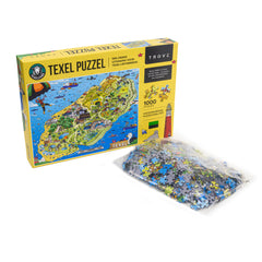Texel legpuzzel 2025 editie geel 1000 stukjes doos voorbeeld