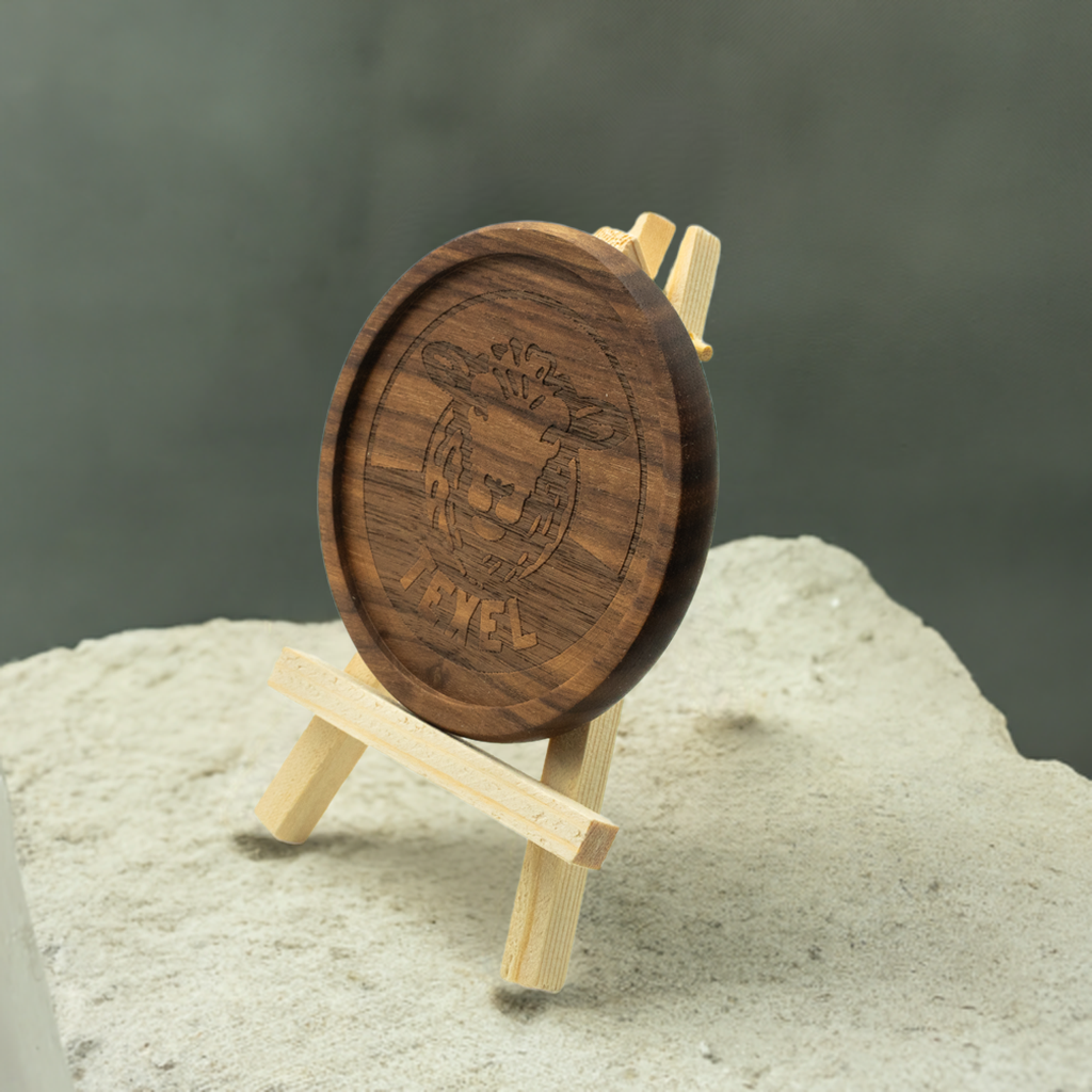 Texel Onderzetters – Walnoot (4 stuks in luxe doosje)